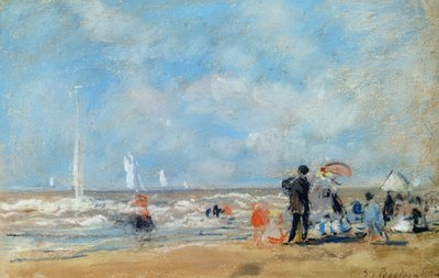 On the Beach by Eugene Louis Boudin